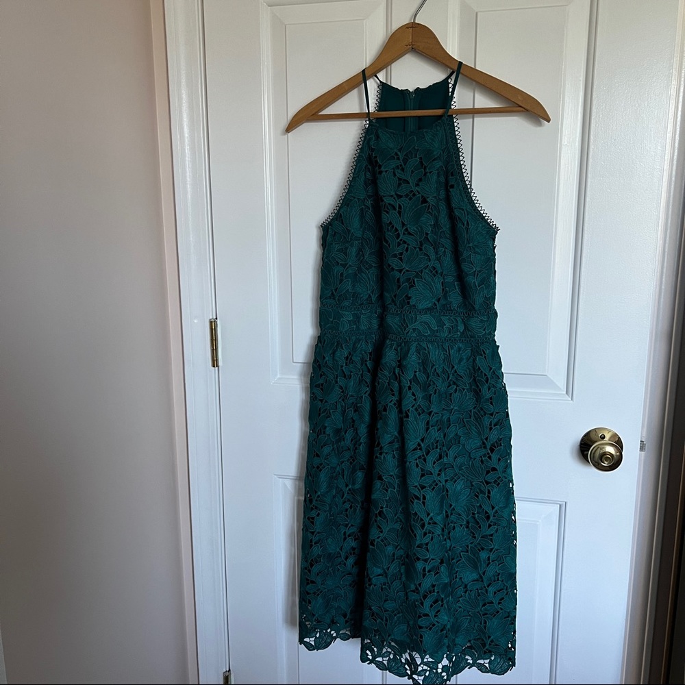 Teal lace dress
